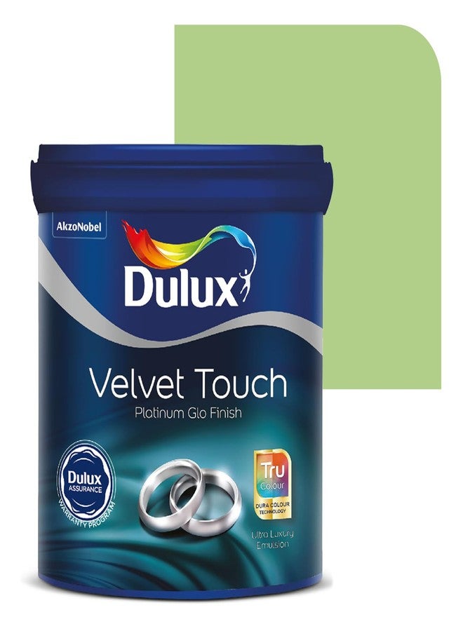 ديولكس دهان دولوكس بلاتينيوم غلو سوبر بريميوم الداخلي للجدران مع ضمان 6 سنوات | لمسة نهائية مطفية غنية | مقاوم للأوساخ والغبار | ألوان ناعمة، أخضر (1 لتر، مارغريتا) - Image 1